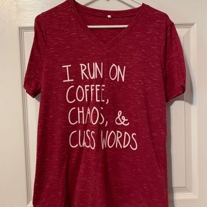 NWOT Pink heathered graphic t shirt medium